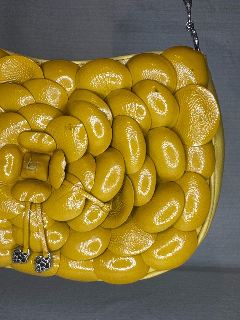 Brighton Mustard Yellow Quilted Floral Leather Shoulder Bag - Picture 8 of 11